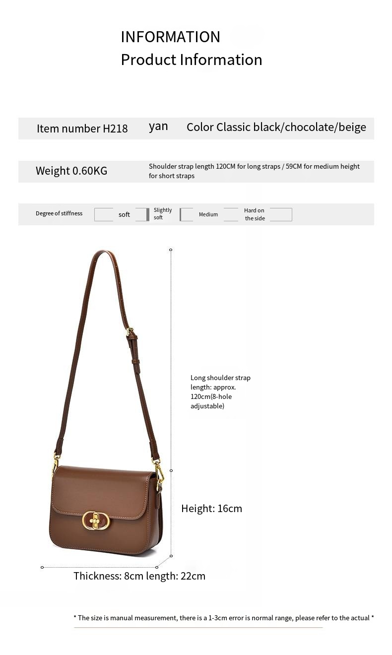 Crossbody Bag Classic Womens Small Square Leather shoulder bag